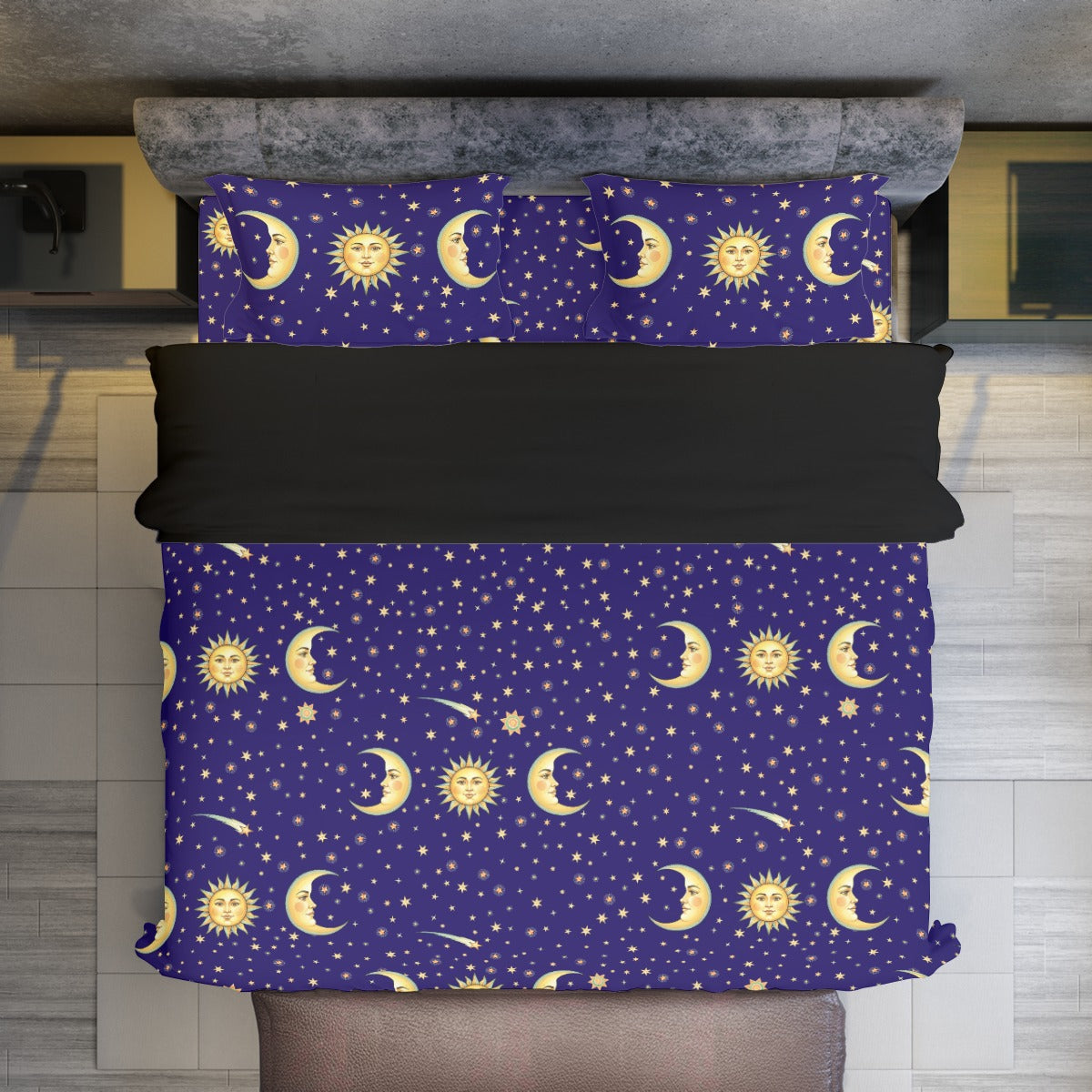 ๐ Suns, Moons, and Stars Throwback Four Piece bed Set ๐ฎ