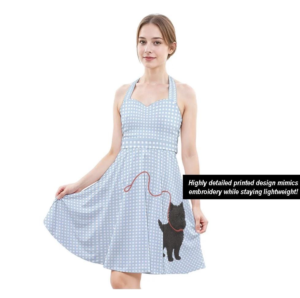 Wizard of Oz Adult Dorothy Dress • 1950s Poodle Skirt Toto Print • Cosplay Costume