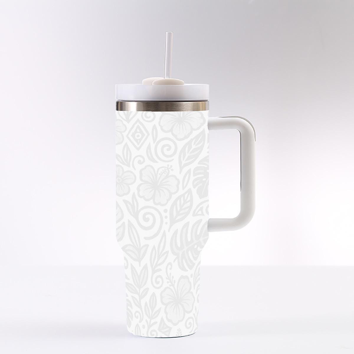 vacation Tumbler: 40 oz Iced Coffee Cup with Handle & Straw