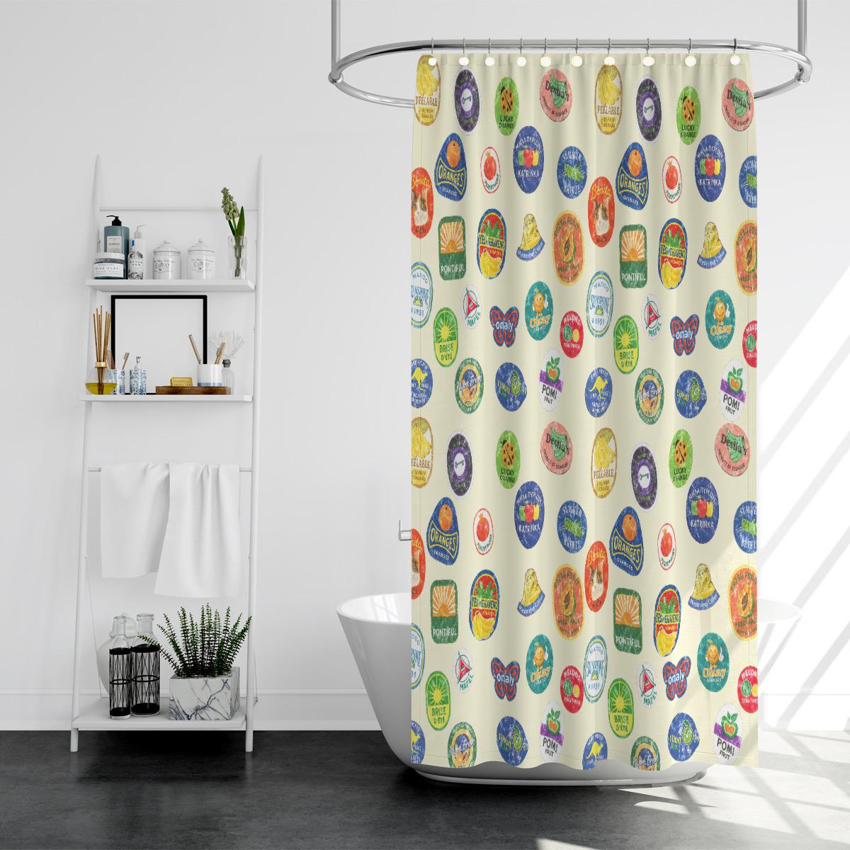 Fruit Stickers Junk Journal Shower Orange Curtain Parody Produce Labels