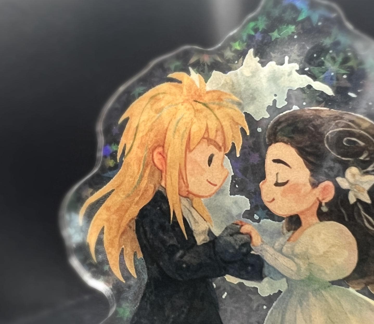 Fantasy Maze-Inspired Ballroom Couple | Sarah and Jareth Masquerade Spinning Desk Ornament