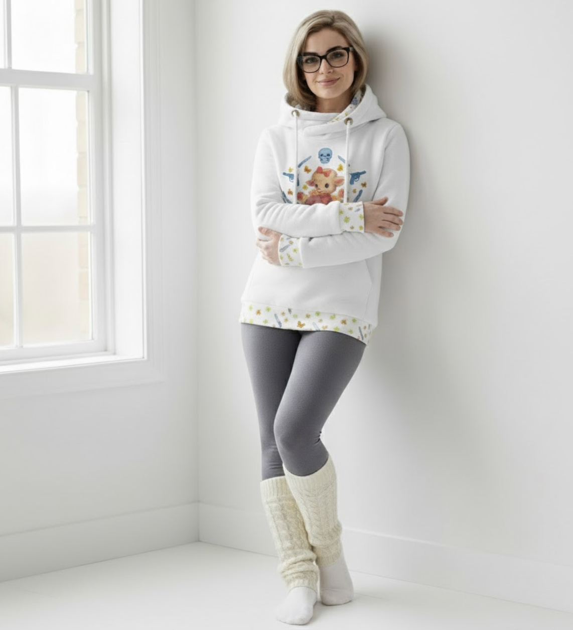 Cozy Clothes and Murder Shows Retro Glam Patchwork Hoodie