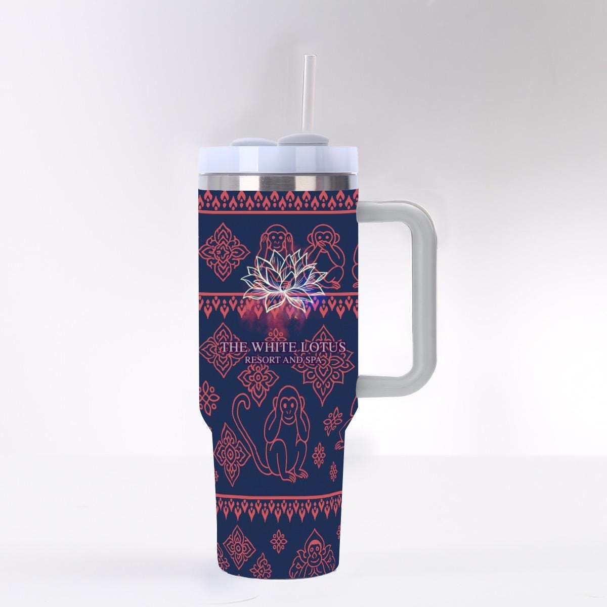 vacation Tumbler: 40oz Stainless Steel Travel Mug with Handle