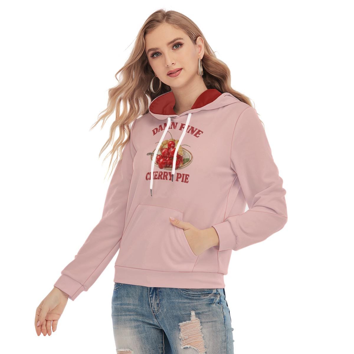 Damn Fine Cherry Pie Hoodie: RR Cafe Inspired Pink Cherry Fashion