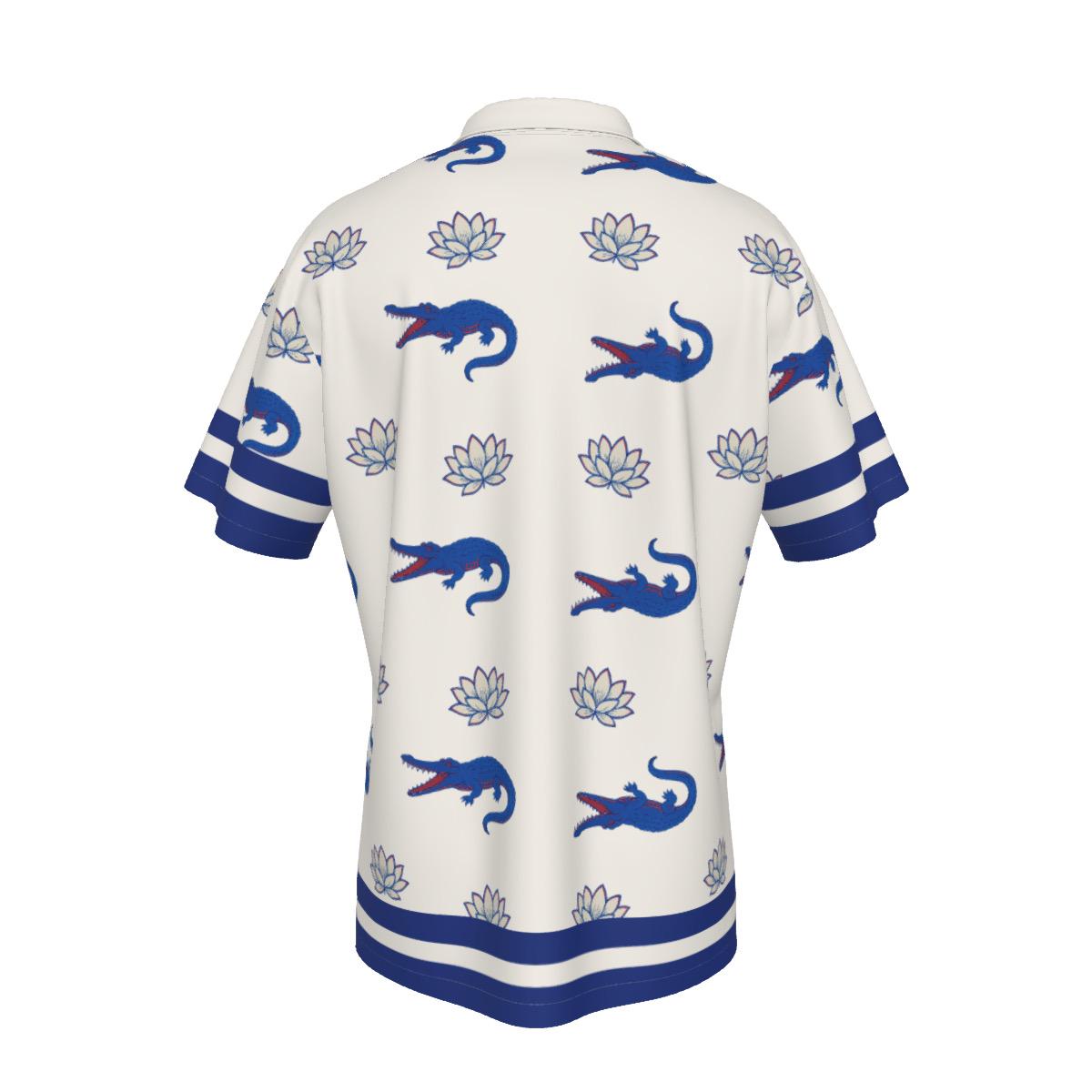 Lochy’s Alligator Shirt | Crocodile Lizard Resort Fashion | Lotus Blossom Parody Top