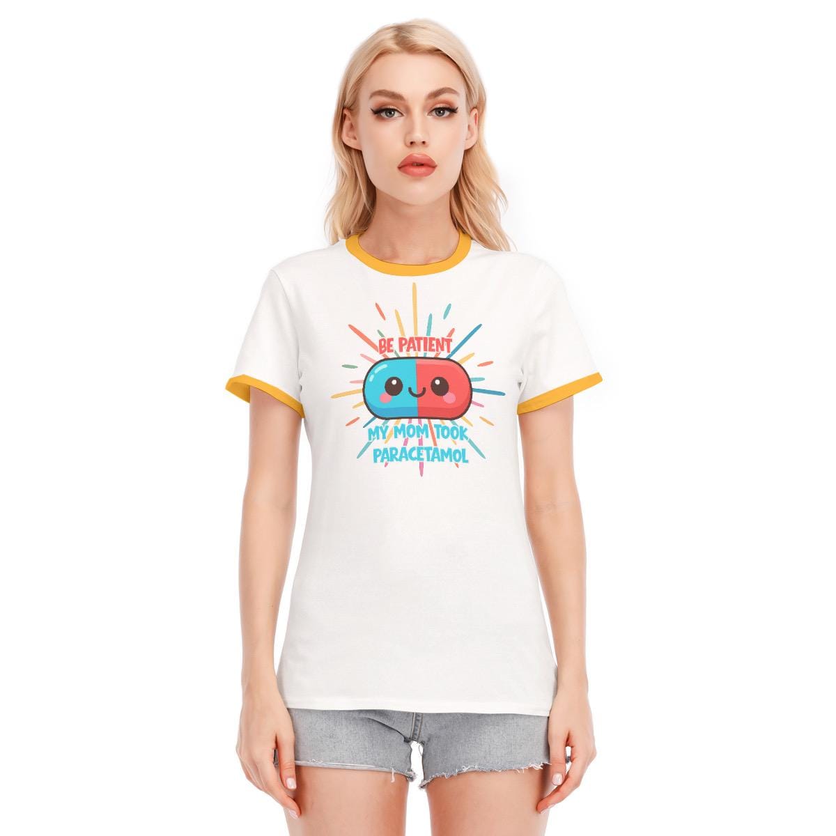 Please Be Patient My Mom Took Paracetamol T-Shirt • Dark Humor Meme Cotton Tee
