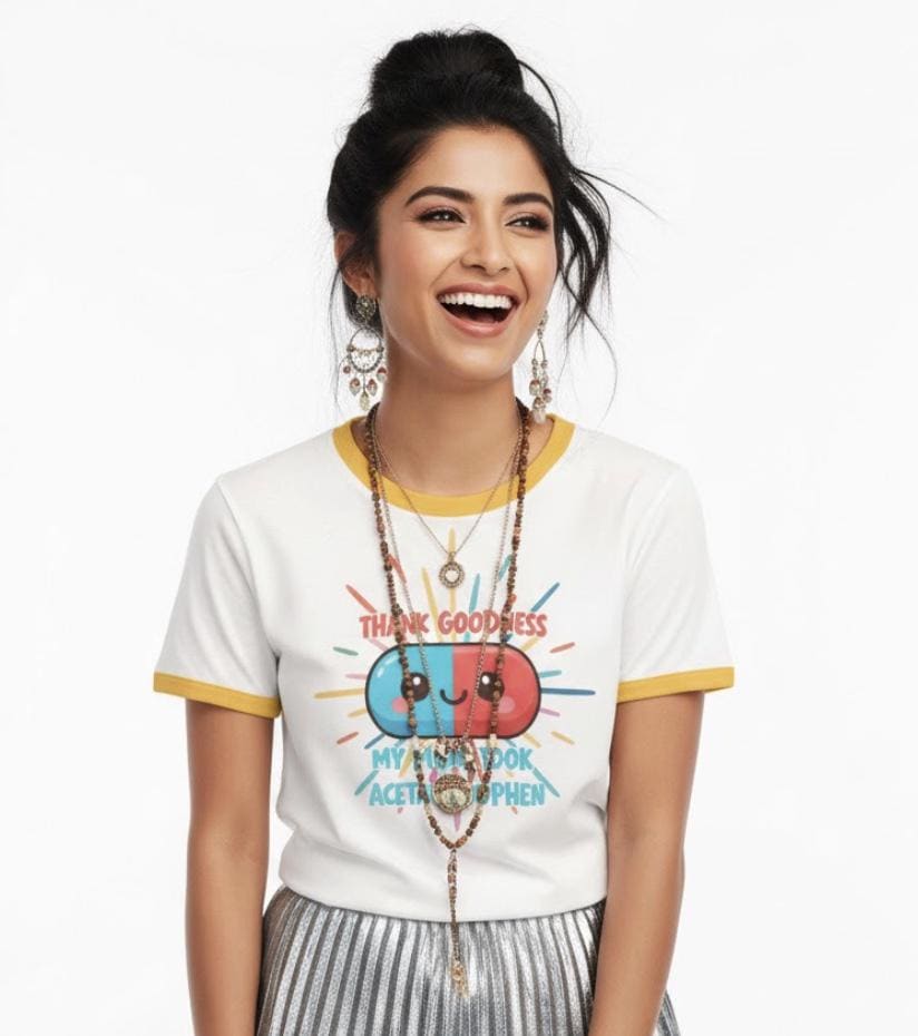 Thank Goodness My Mom Took Acetaminophen T-Shirt • Dark Humor Cotton Meme Tee