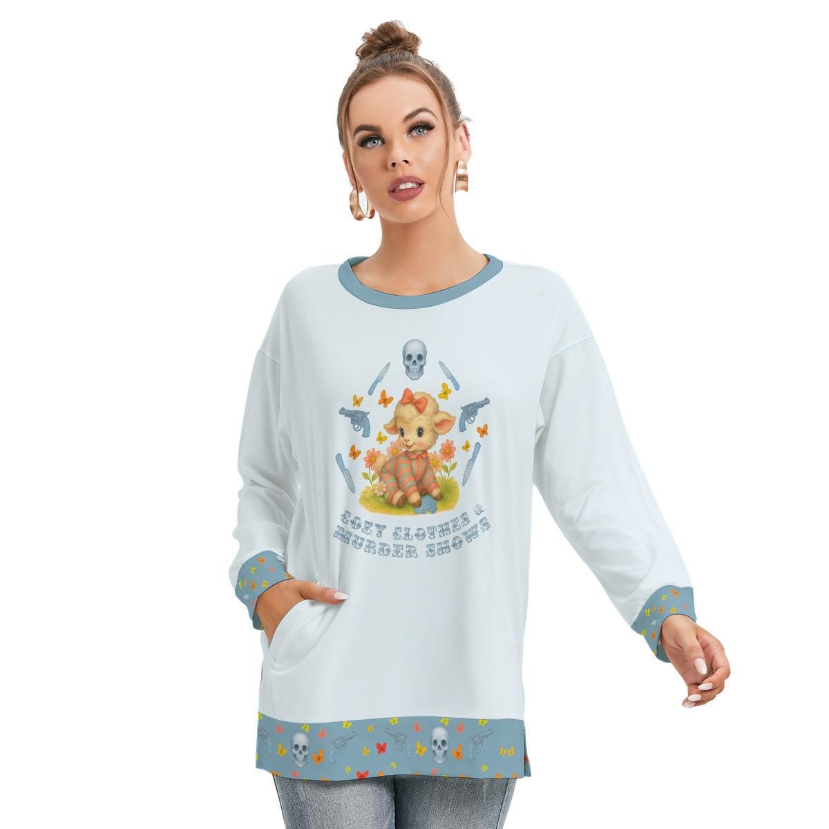 Cozy Clothes and Murder Shows Sweatshirt  | Longline True Crime Fan Shirt | Mystery Podcast Gift