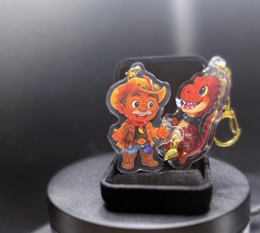 Montgomery and Little One Magnetic Heart Keychain Set: Cloudward Ho! D20 Fan Merch