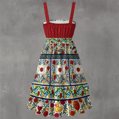 Taskmaster Inspired Majolica Dress | Mixed Up Tile Print