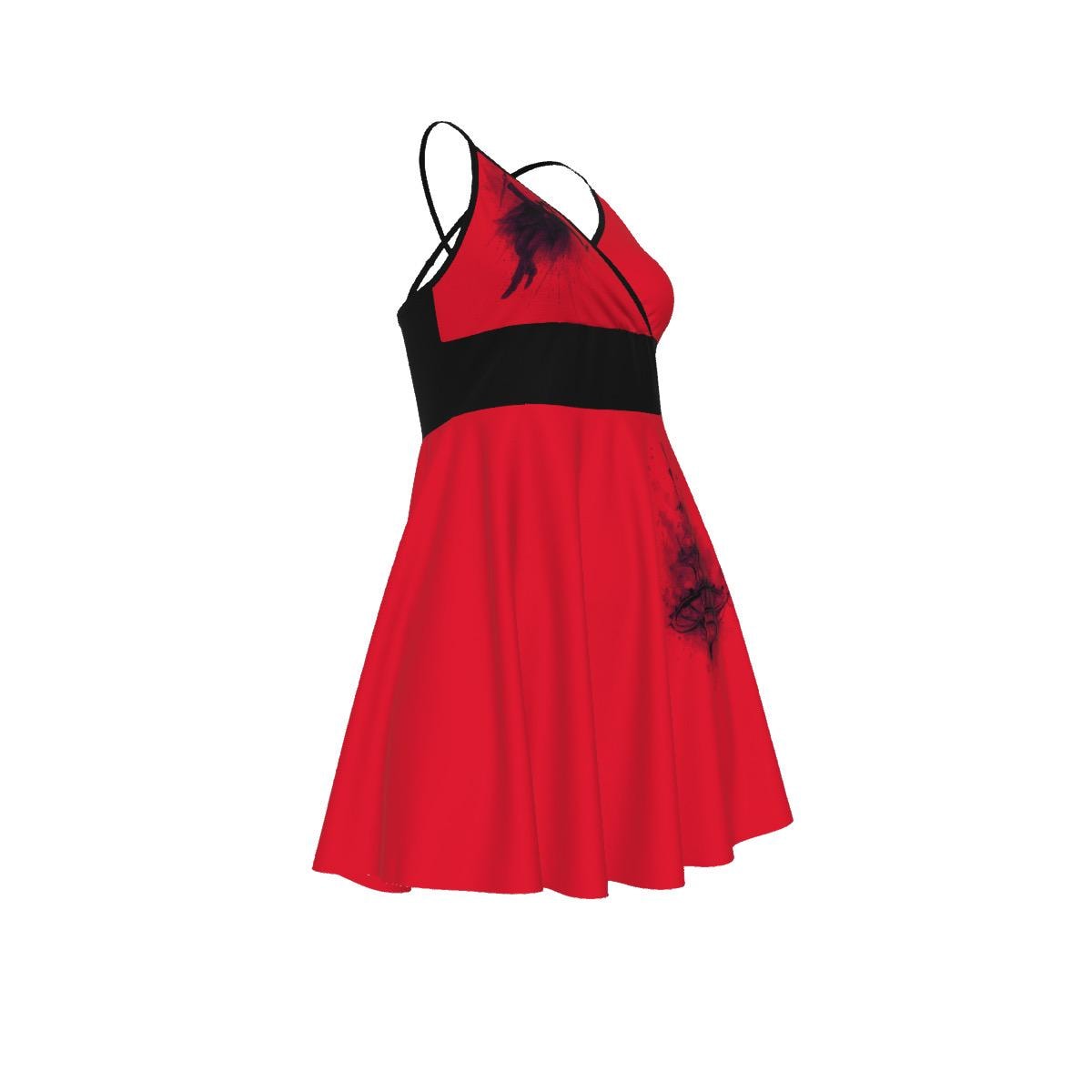 Falling Chandelier Dress • Phantom Fanmade Merch • Red Cami V-Neck Dress • Dramatic Theatercore Fash