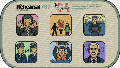 Airplane Safety Instructions Card T-shirt inspired by The Rehearsal (Parody / Fan Made Merch)