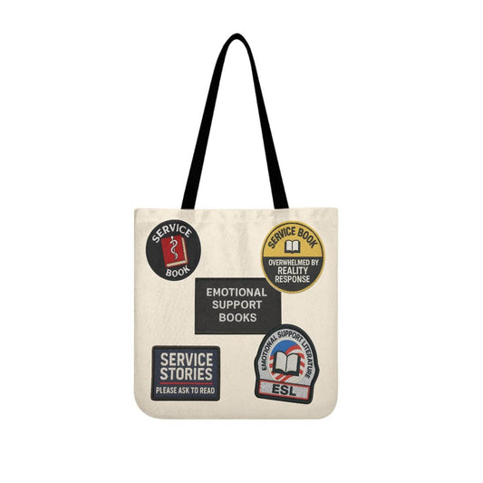 Emotional Support Books | Book Bag Readers Gift | Funny Bookworm Tote