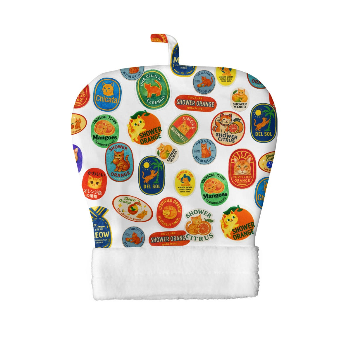 Vintage Fruit Sticker Cat Sleeping Bag
