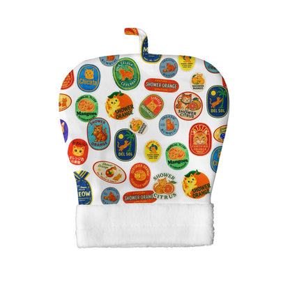 Vintage Fruit Sticker Cat Sleeping Bag