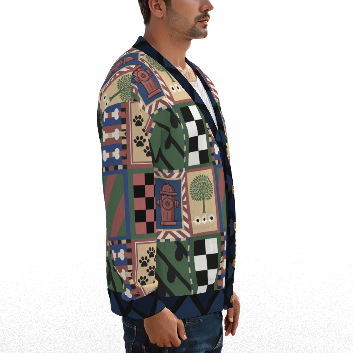 Trusted Steed Labyrinth Inspired V-Neck Cardigan