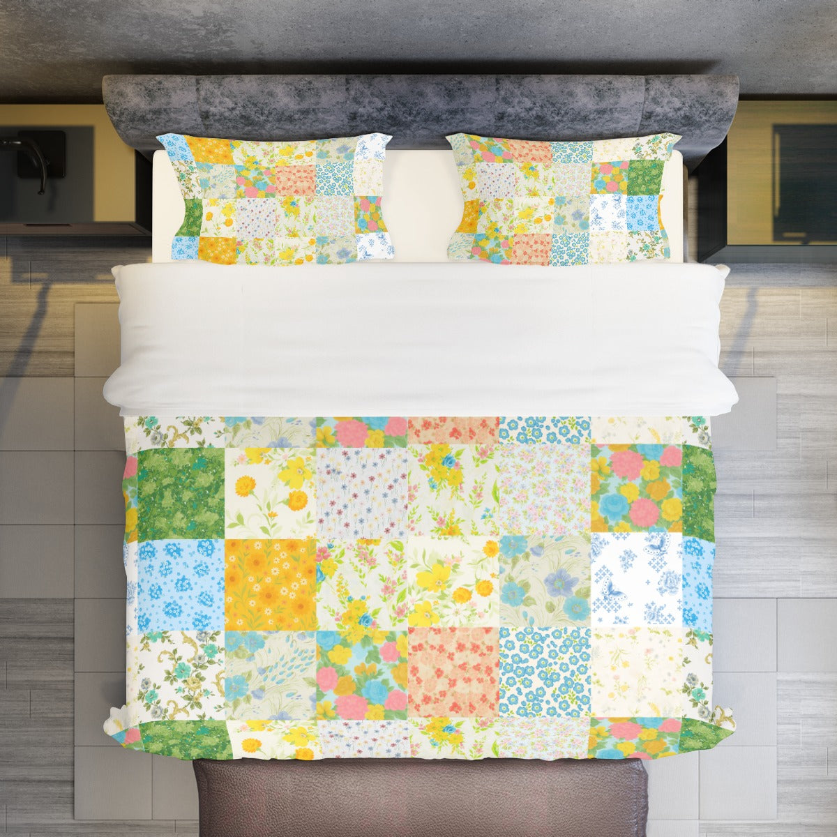 🧺 Retro Bedsheets Patchwork Bed Set | Kidcore Vintage Designs | Cottagecore Nostalgia Bedding