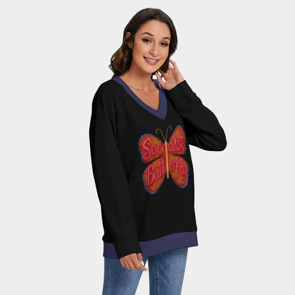 🦋 Y2K Fashion Throwback Socialist Butterfly Sweater | Retro Pop Art Pullover
