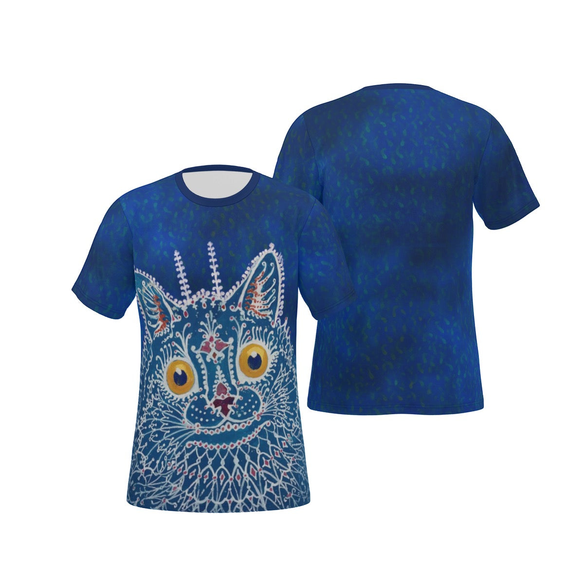 Blue Yokai Cat Fine Art Shirt | K-Pop Streetwear Exclusive Design