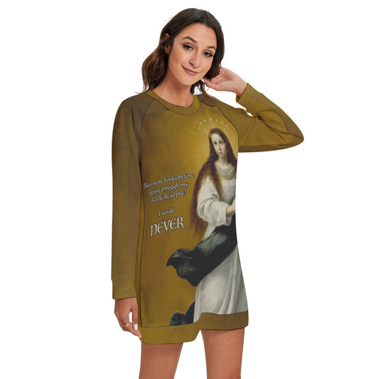 Funny TBR Pile Book Longline Sweater– Rococo Book Bag for Readers, BookTok, and Book Clubs