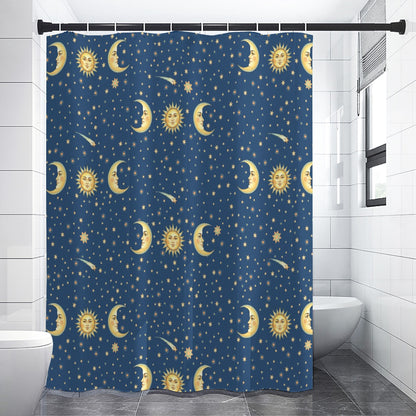 Meteor Shower Sun Moon Stars Shower Curtain – Whimsigoth Celestial Décor