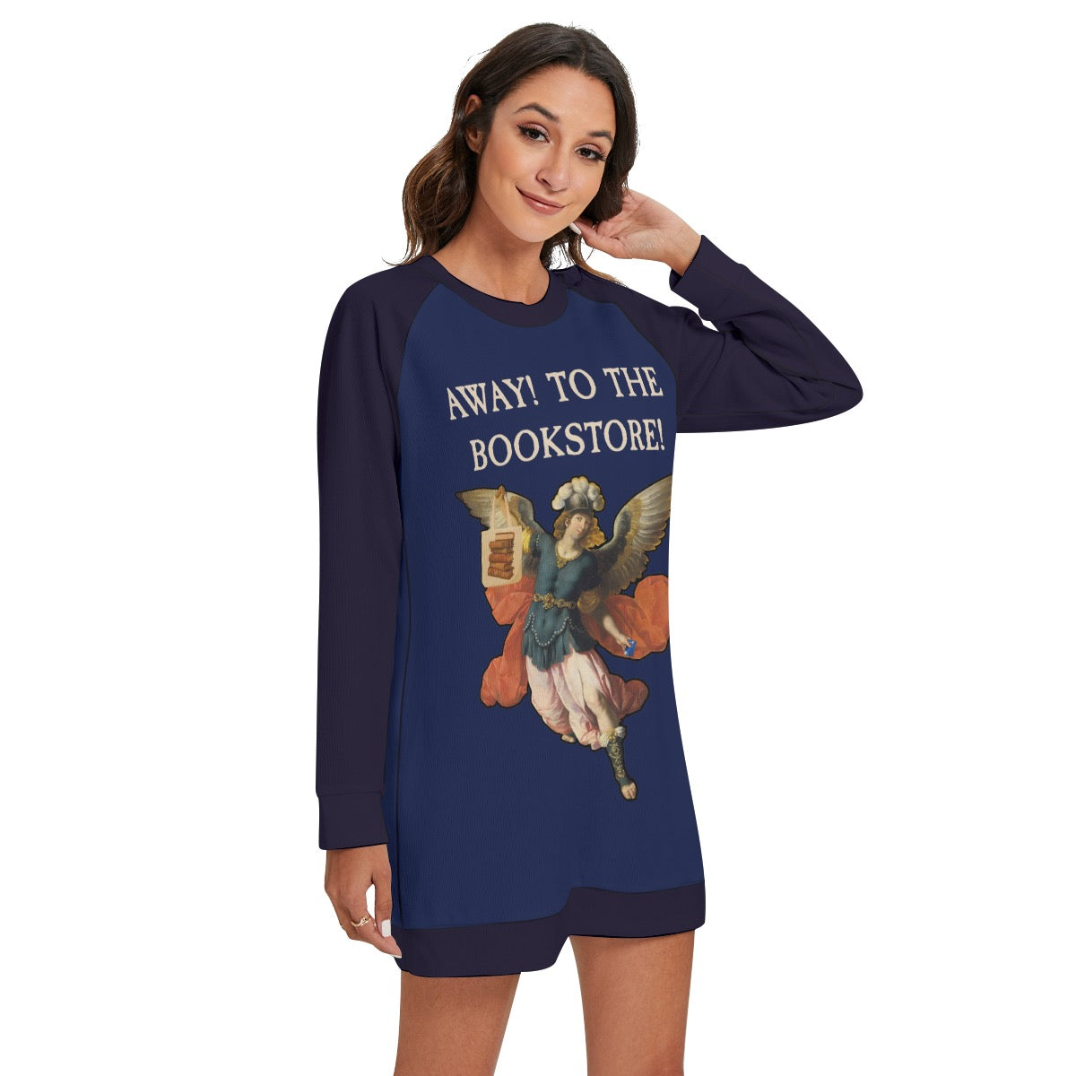 📖 🎺Away! To the Bookstore-Longline Sweater– Rococo Book Lover Top for Readers, BookTok, and Book Clubs