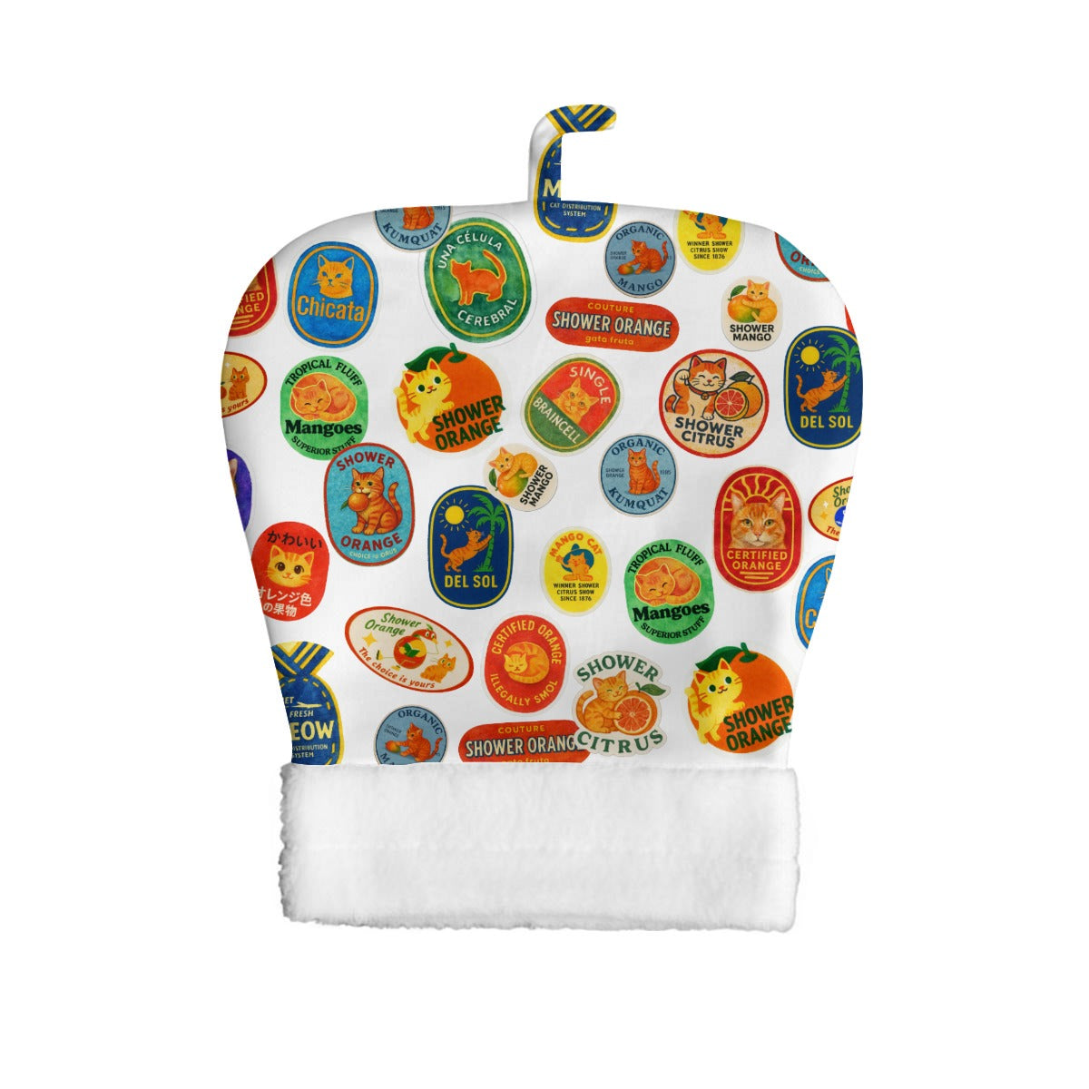 Vintage Fruit Sticker Cat Sleeping Bag