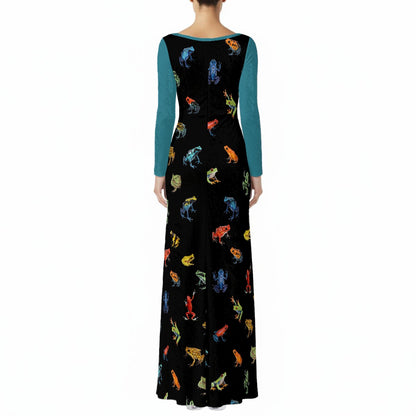 Amazonian Frogs – Y2K Graphic Velvet Dress