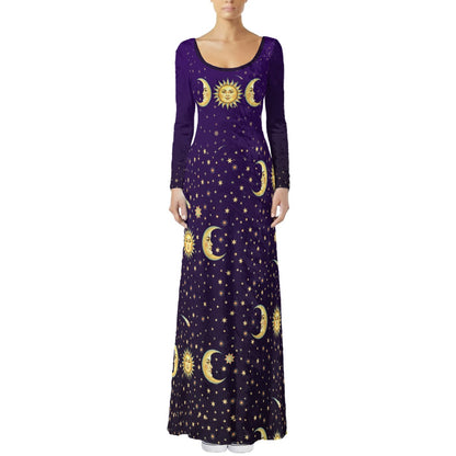Celestial Whimsigoth Velvet Maxi Dress