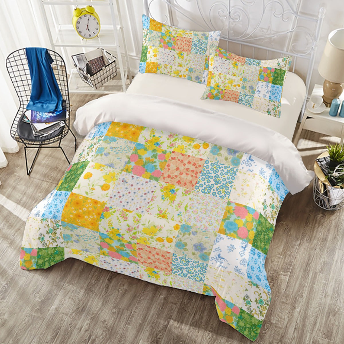 🧺 Retro Bedsheets Patchwork Bed Set | Kidcore Vintage Designs | Cottagecore Nostalgia Bedding