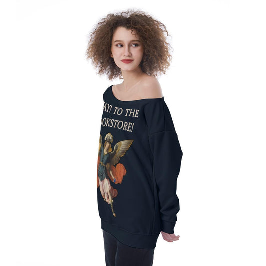 Book Lover Sweatshirt | Rococo Away! To the Bookstore Off-Shoulder Top