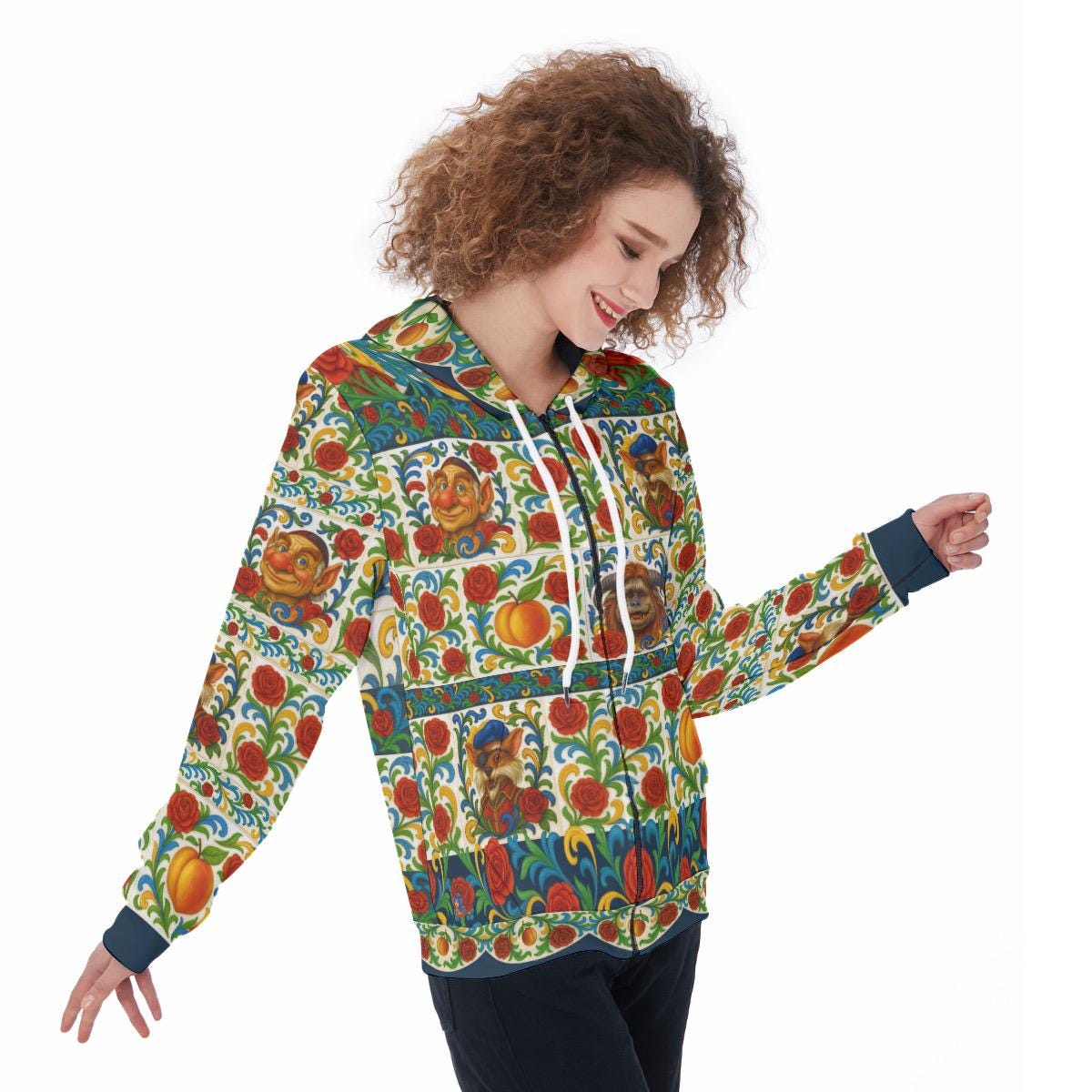 Fantasy Maze Inspired Hoodie | Italian Majolica Tile | Fandom Hoodie with Pockets