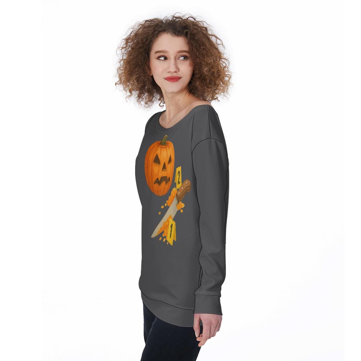 True Crime Halloween Sweatshirt: Pumpkin Crime Scene, Funny Spooky Season