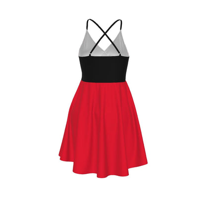 Falling Chandelier Dress • Phantom Fanmade Merch • Red Cami V-Neck Dress • Dramatic Theatercore Fash