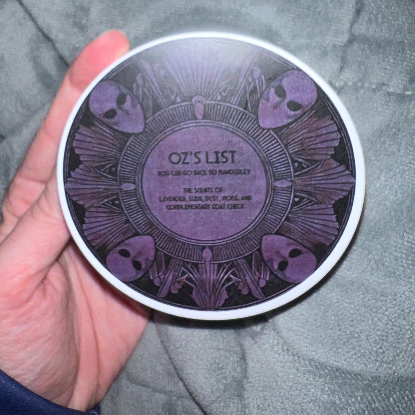 Oz's List Sleep No More Inspired Candle- McKittrick Scent PREORDER