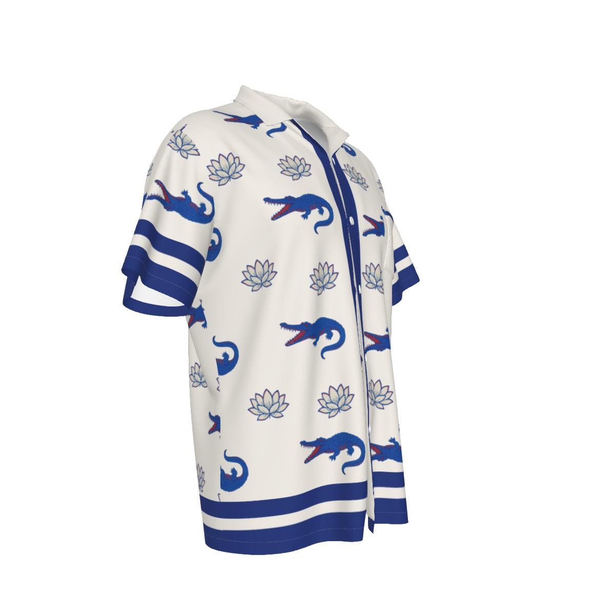 Lochy’s Alligator Shirt | Crocodile Lizard Resort Fashion | Lotus Blossom Parody Top