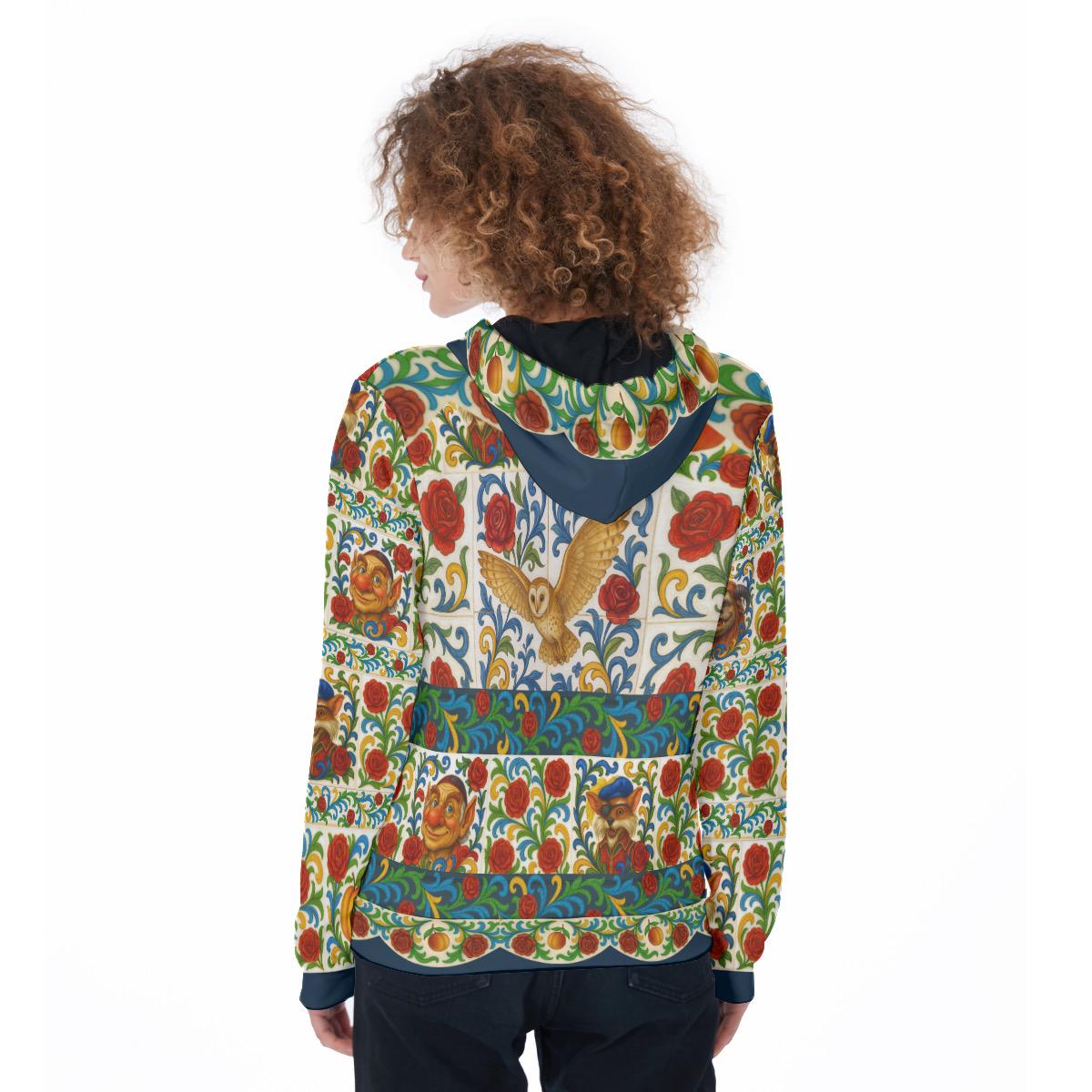 Fantasy Maze Inspired Hoodie | Italian Majolica Tile | Fandom Hoodie with Pockets