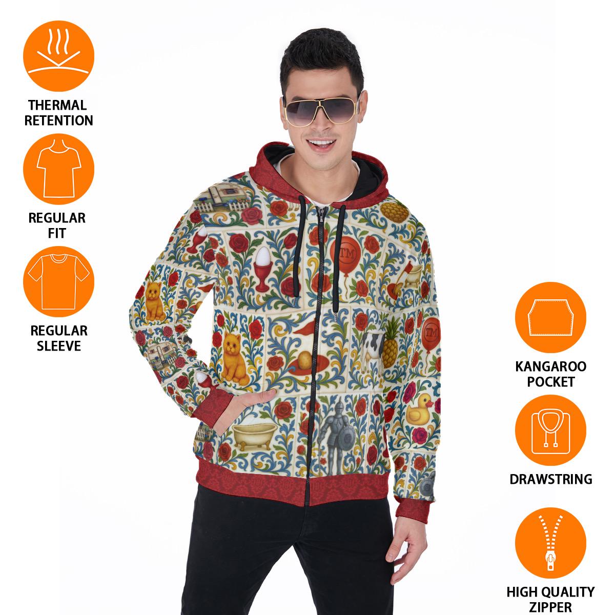 Taskmaster Inspired Hoodie  Zip Up Hoodie | Italian Majolica Tile