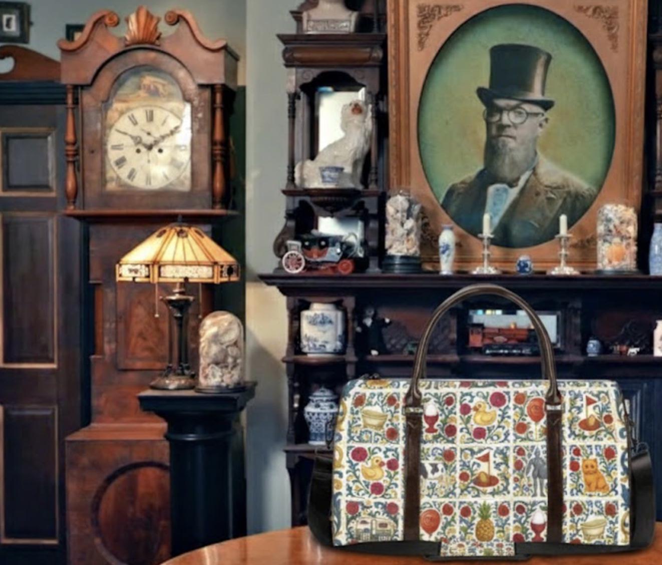 Taskmaster Inspired Majolica Duffel Bag | Mixed Tile Print