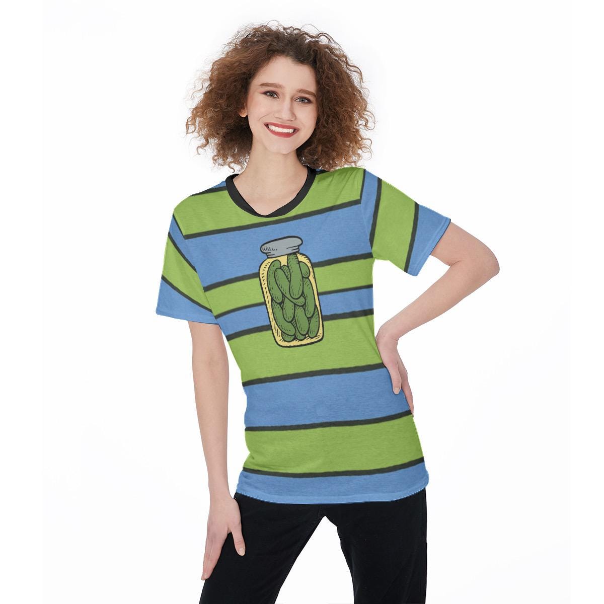 Retro Pickle Jar Cartoon Shirt: 80s Nostalgia Graphic Tee