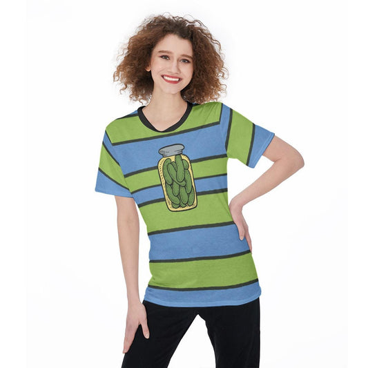 Retro Pickle Jar Cartoon Shirt: 80s Nostalgia Graphic Tee