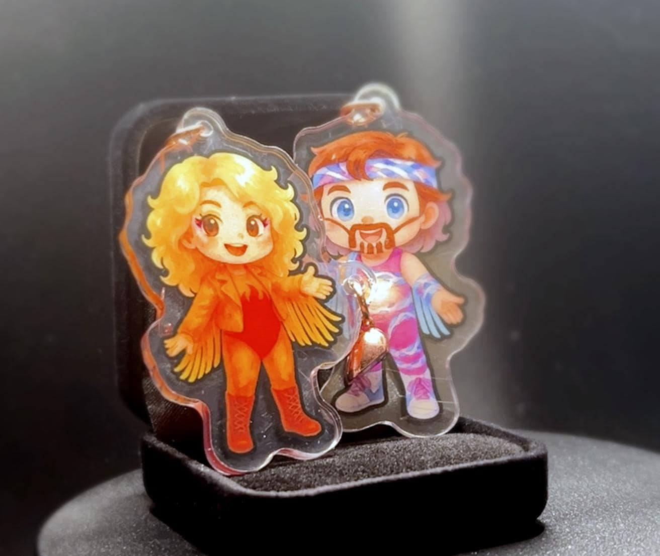 Greg and Charlotte Excitement Magnetic Heart Keychain Set VIP Fanmade Merch
