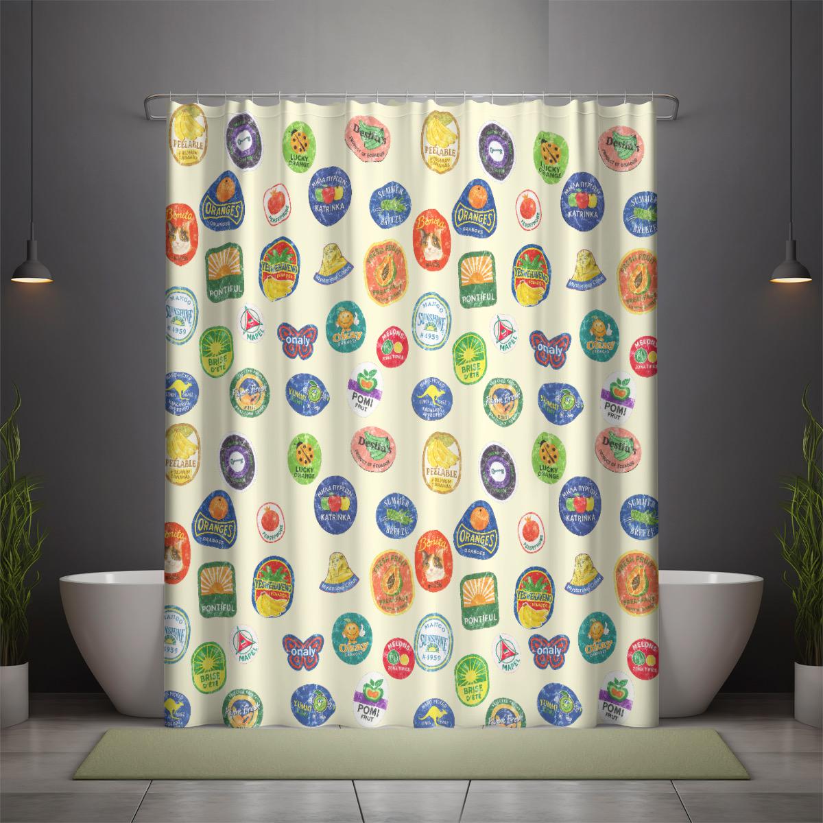 Fruit Stickers Junk Journal Shower Orange Curtain Parody Produce Labels