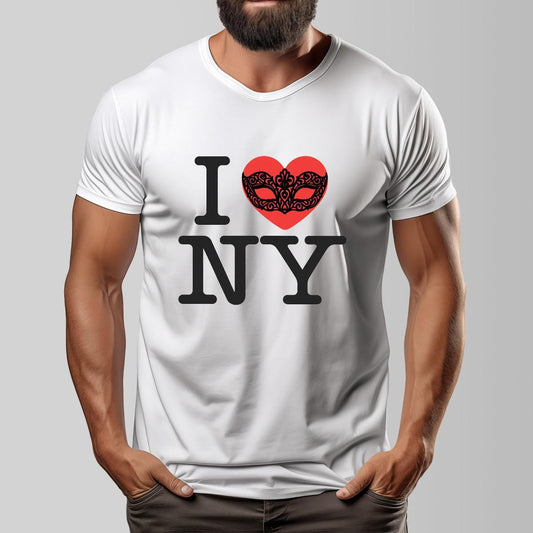 I Heart NY Phantom Shirt: Venetian Mask, Gothic Theatre Tee