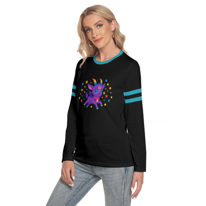 Whimsygoth Y2K Long Sleeve Tee: Witchy Goat