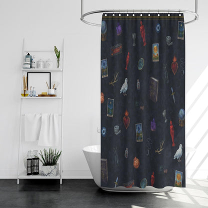 Altar Ego Pagan Occult Tarot Shower Curtain
