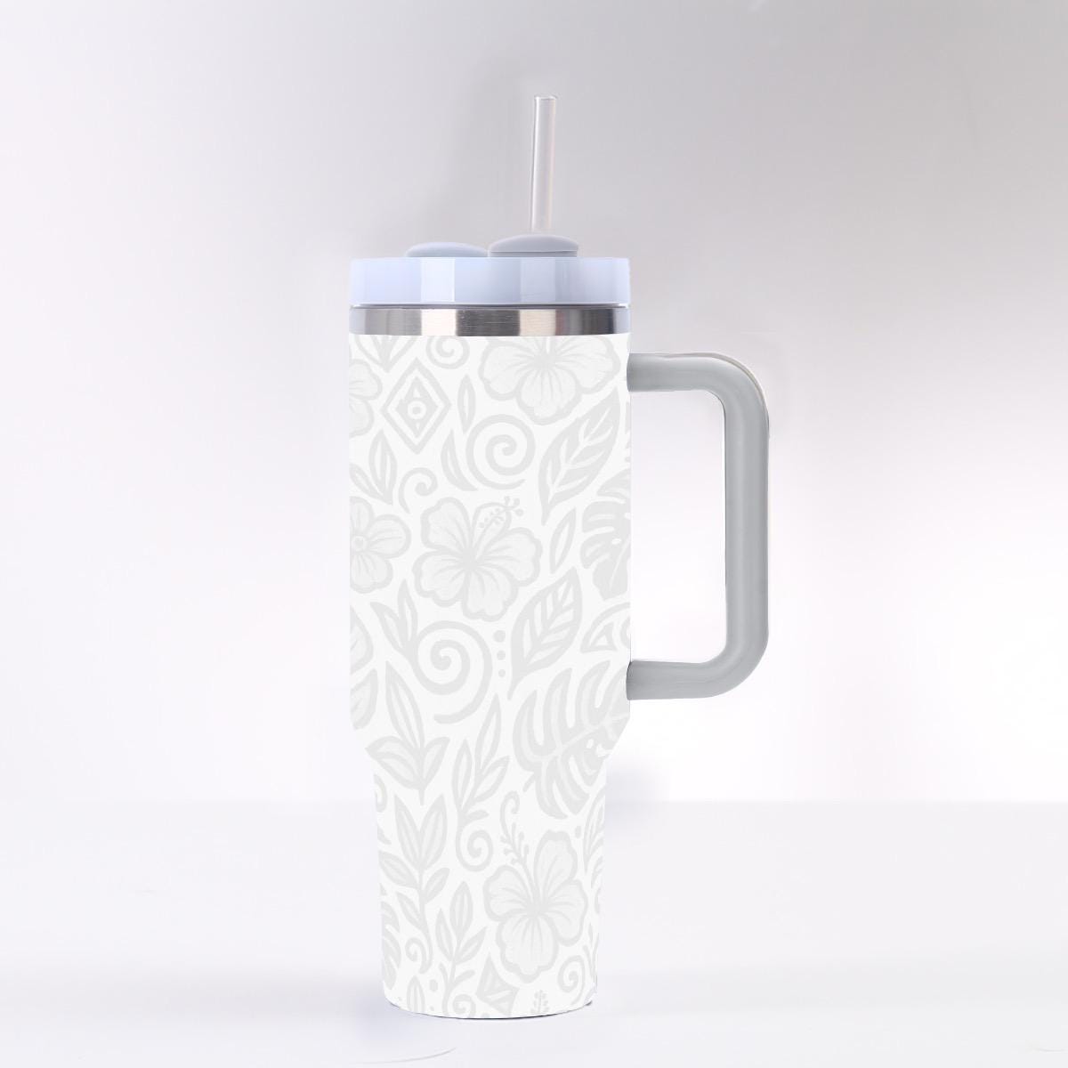 vacation Tumbler: 40 oz Iced Coffee Cup with Handle & Straw