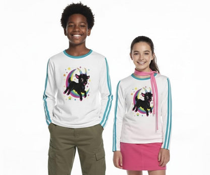 Whimsygoth Long Sleeve Tee: Black Phillip Goat, Witchy Y2K Style