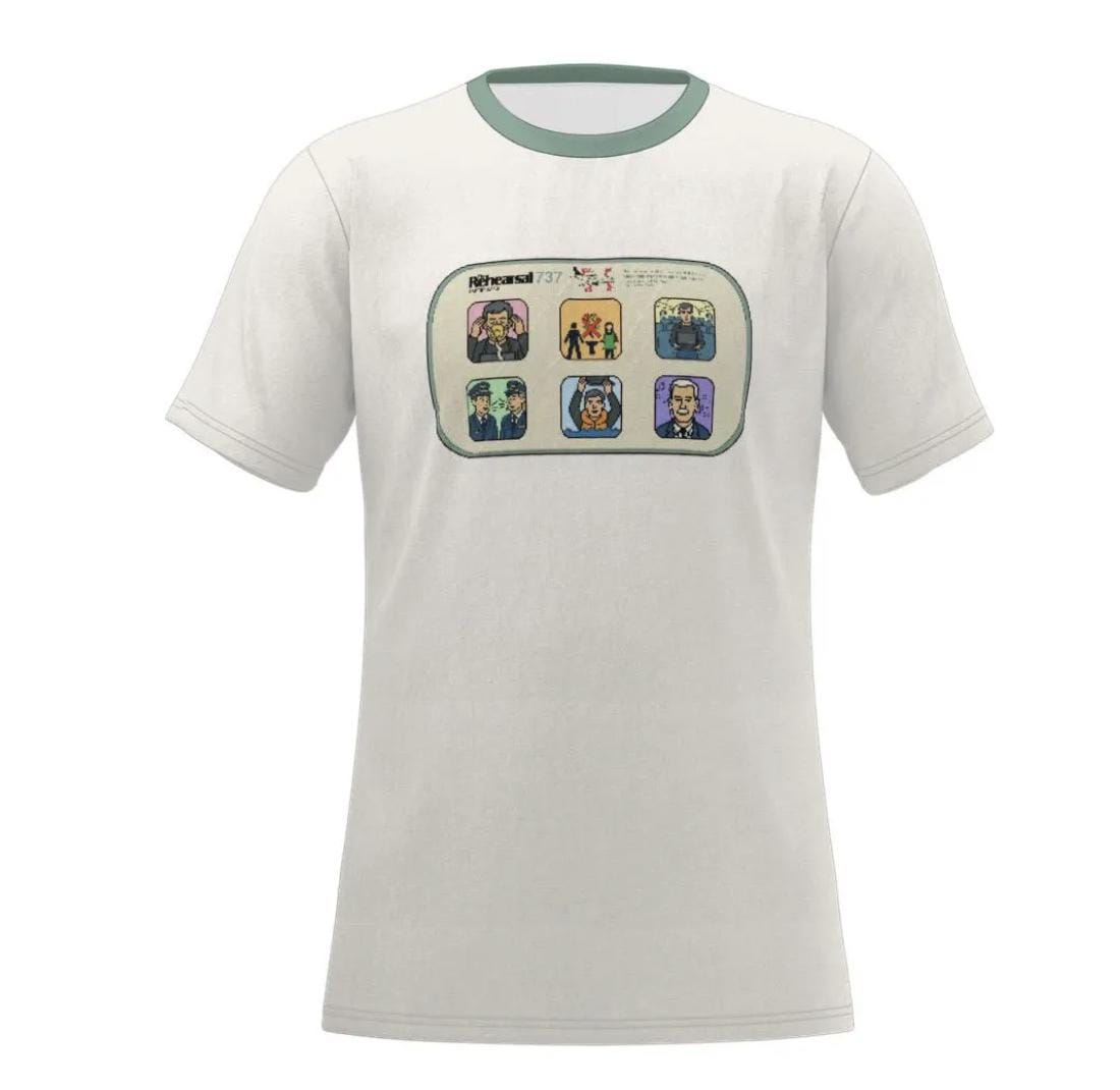 Airplane Safety Instructions Card T-shirt inspired by The Rehearsal (Parody / Fan Made Merch)