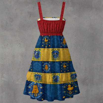 Taskmaster Inspired  Buddies Majolica Patchwork Dress | Duckie, Potatas, Linda, and Ollie!